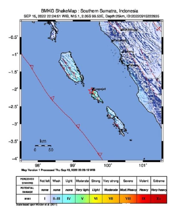 <p>Gempa 5,1 SR Menggeliat di Segmen Megathrust Mentawai-Siberut Malam Ini<p>